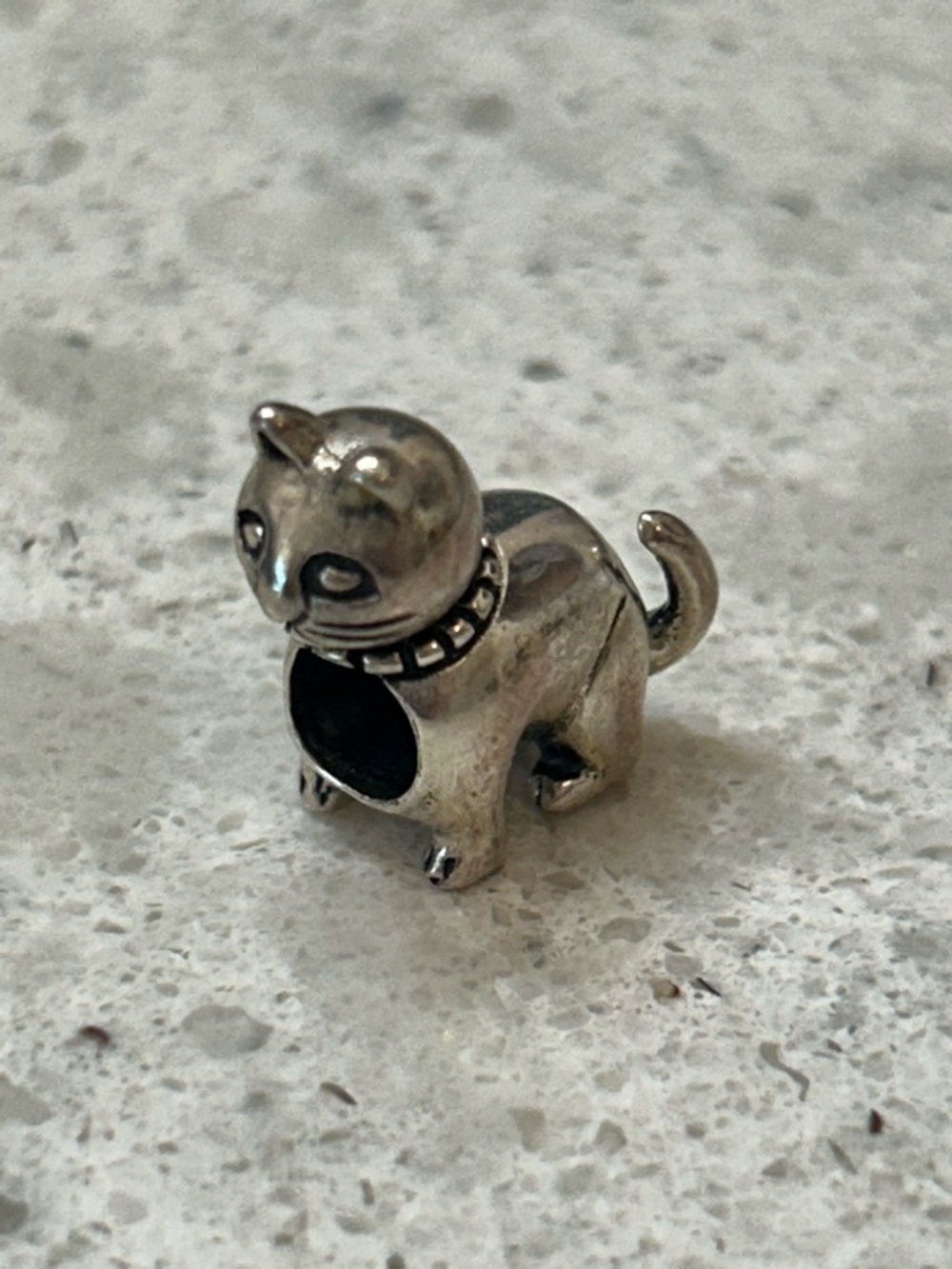 ADORABLE Silver Cat Charm for bracelet  - Cute Kitty Design